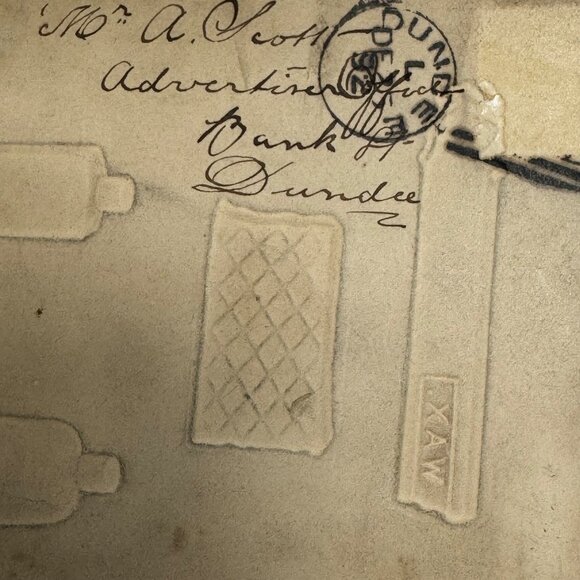 Antique 1892 Christmas Sentiment Postcard With Embossed Glue Gum Dye Humor - Picture 5 of 14